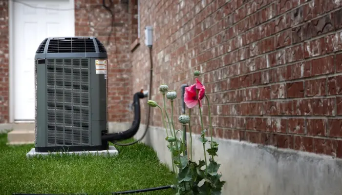 Air Conditioner In Backyard In Spring 3