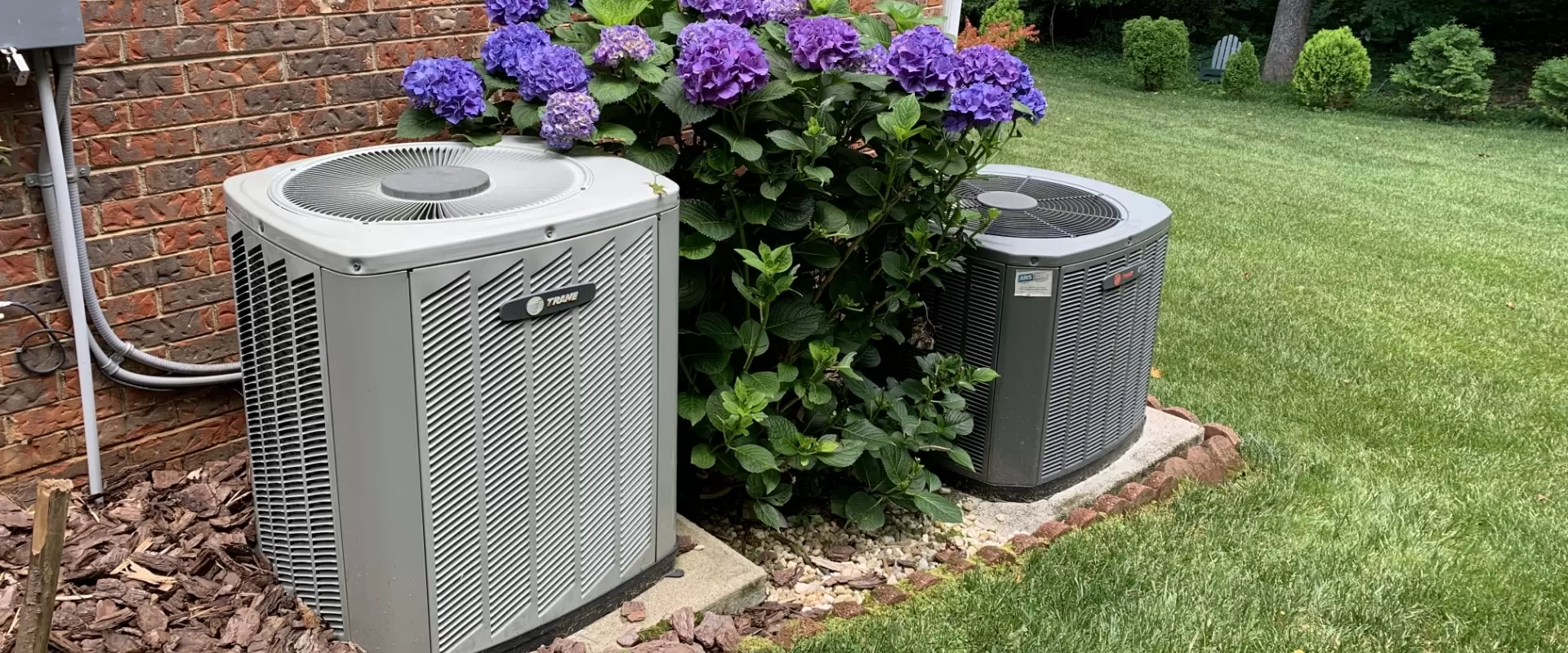 Two Heating And Air Trane Systems Hydrangea Between